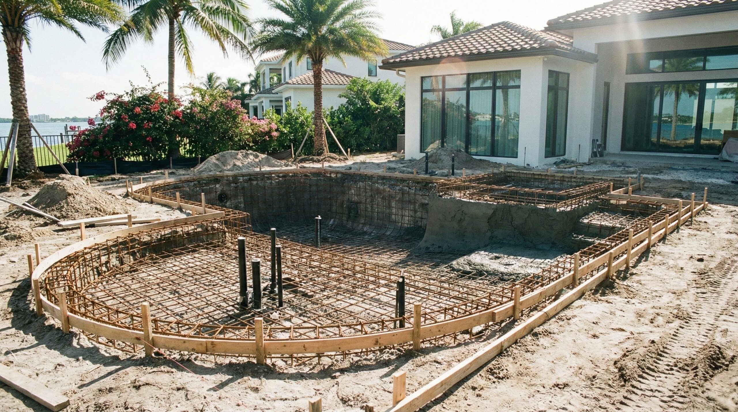 Custom pool construction in South Florida